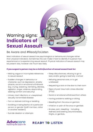 Warning signs - indicators of sexual assault