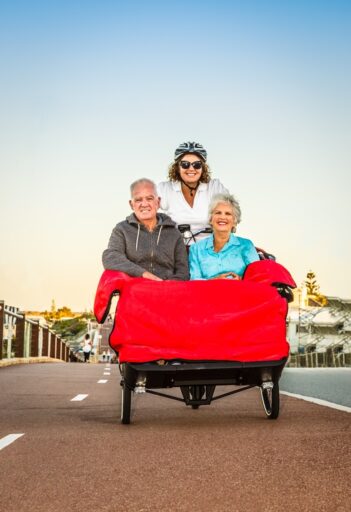 Alannagh combing the coast with her parents.